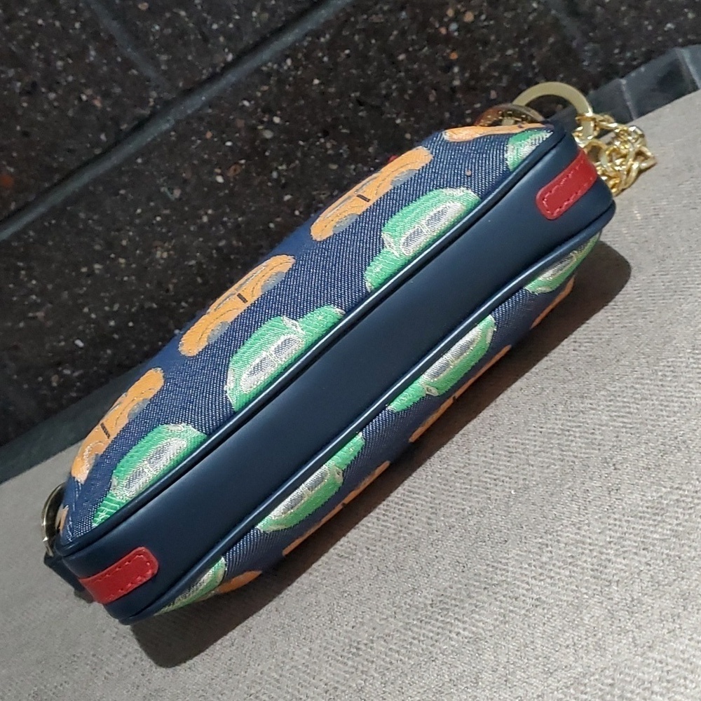VINTAGE BRACCIALINI BAG W CARS WOMENS SHOULDER BAG SMALL BLUE RED ORANGE - Picture 3 of 16